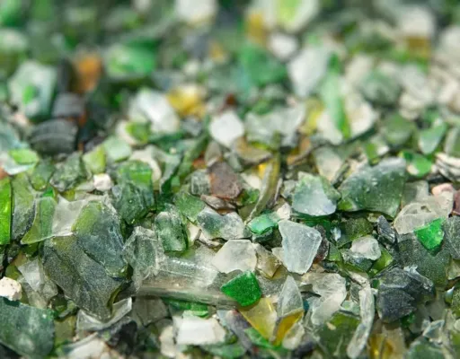 Recovered glass material for recycling